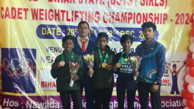 बिहार कैडेट्स राज्यस्तरीय भारोत्तोलन चैम्पियनशिप में पूर्वी को मिले चार पदक