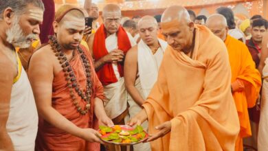प्रभु प्रेमी संघ शिविर में हुआ श्रृंगेरी शंकराचार्य जी का शुभागमन