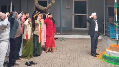 राधा कृष्ण सिकरिया बी. एड़ कॉलेज में फहराया गया झंडा l