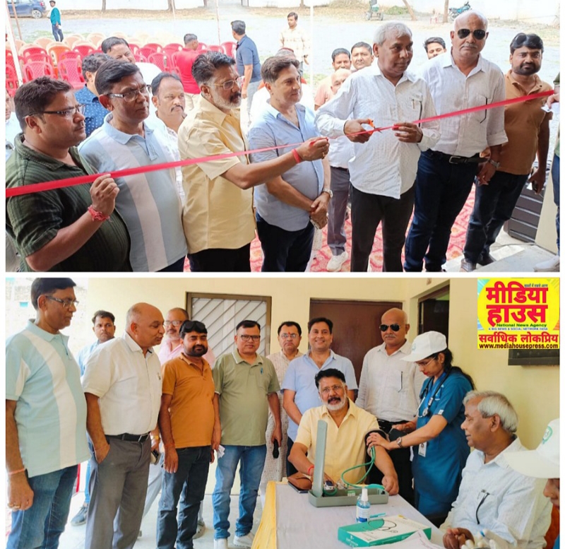 क्रशर यूनियन कार्यालय पर मेटिस द मेडिसिटी हॉस्पिटल द्वारा निःशुल्क स्वास्थ्य शिविर का आयोजन