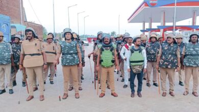 जनपदीय पुलिस के थाना प्रभारियों द्वारा अपने-अपने क्षेत्रों में किया गया फ्लैग मार्च