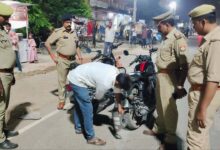 क्षेत्राधिकारी नगर के नेतृत्व में यातायात नियम का उल्लंघन करने वालों के विरुद्ध चलाया गया अभियान