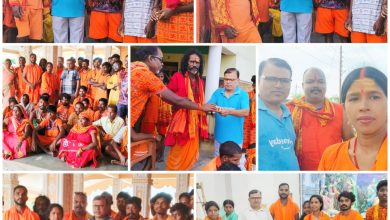 मीडिया हाउस द्वारा सभी कांवरियों का किया गया स्वागत सम्मान