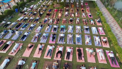 अमृत सरोवरों पर जन-सहभागिता के साथ हुआ योगाभ्यास