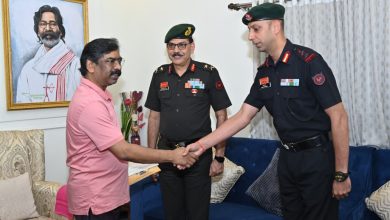 मुख्यमंत्री से खेल सचिव, खेल निदेशक एवं मेजर जनरल ने की मुलाकात